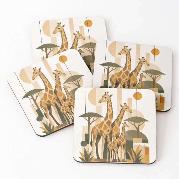 Item preview, Geometric Boho Giraffe Family - Modern Safari Sunset designed and sold by Nova Graphix.