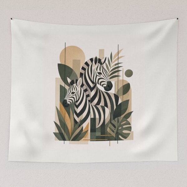 Artikelvorschau, Geometrische Zebras – Moderne Boho-Safari entworfen und verkauft von Nova Graphix.