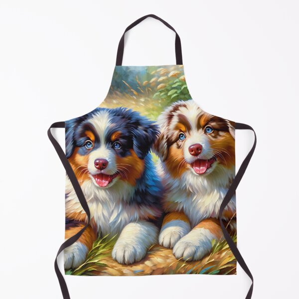 Item preview, Australian Shepherd Puppies Acrylic Art Aussie Portrait designed and sold by Puppy Puzzles Plus.