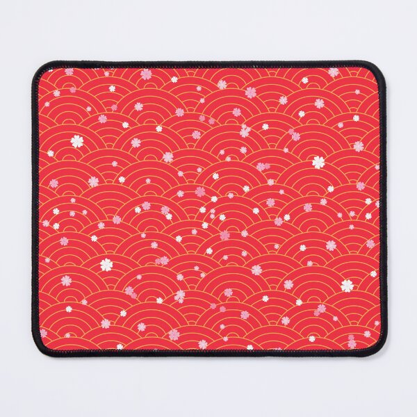 Item preview, Japanese Sakura Pattern – Red Seigaiha Waves with Cherry Blossom Floral Design designed and sold by Italkam.