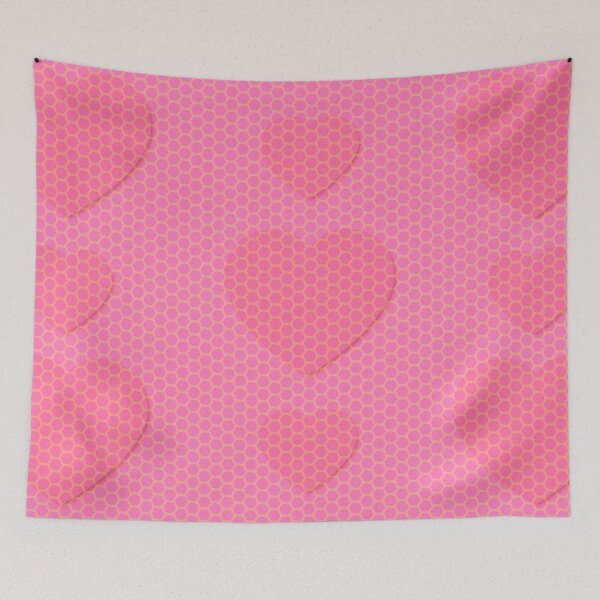 Item preview, Pink Honeycomb Heart Pattern Cute Design designed and sold by IntelliMindDesigns.