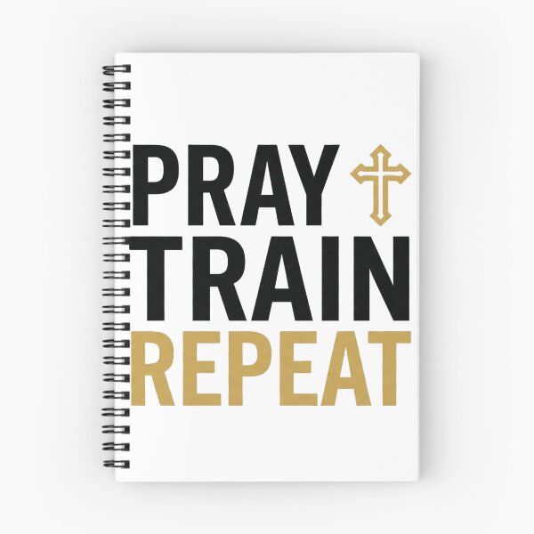 Item preview, Camiseta cristiana para entrenar en el gimnasio con el lema "Pray Train Repeat" (Entrena en tren, repite) designed and sold by Dreprogress.