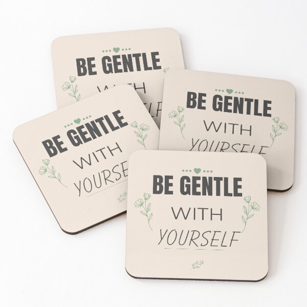 Item preview, Be Gentle With Yourself Aesthetic Self Love Quote Soft Beige Minimal Design designed and sold by Uvclick.