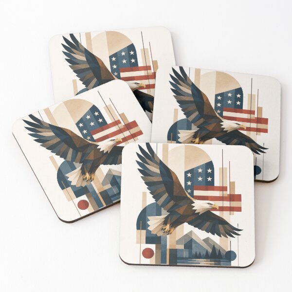 Item preview, American Eagle Geometric Art - Patriotic Boho Eagle designed and sold by Nova Graphix.