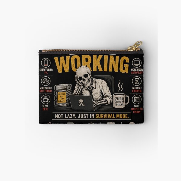 Item preview, Dead Inside But Still Working Funny Office Skeleton Meme designed and sold by TrendPrintsforyou.