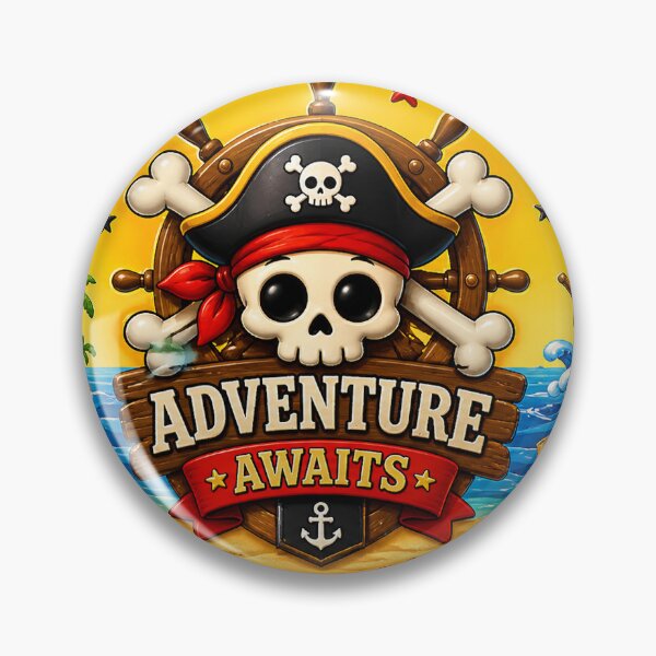 Item preview, Adventure Awaits Pirate Theme Cute Cartoon Ocean Design designed and sold by mydesignmedia.