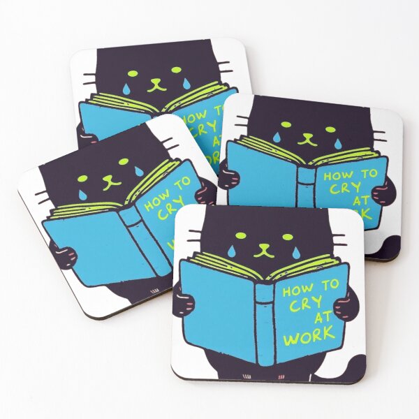 Item preview, how to cry at work cat  designed and sold by StickerRaven.