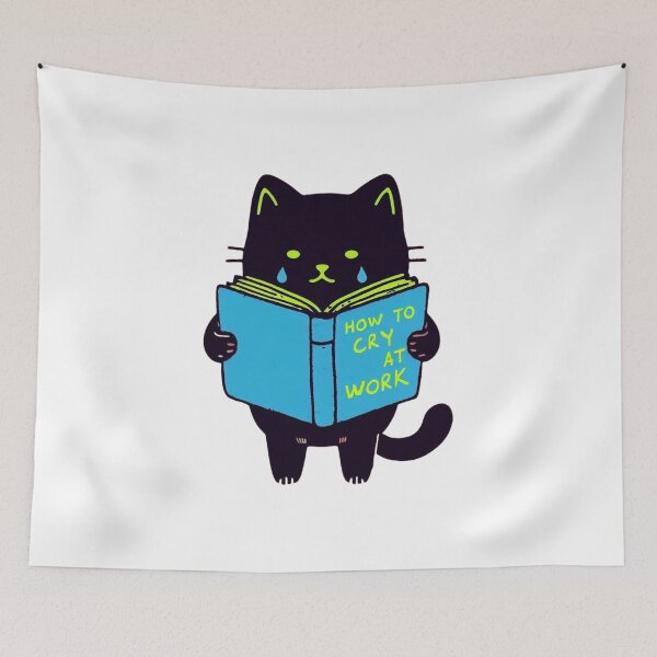 Item preview, how to cry at work cat  designed and sold by StickerRaven.