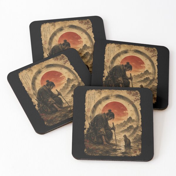 Item preview, Samurai Cat Warrior Feudal Japan Style designed and sold by Kladhadredo.