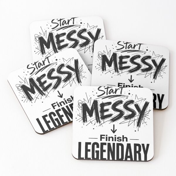 Item preview, Start Messy Finish Legendary T-Shirt | Motivational Typography Design | Discipline Over Motivation | Streetwear Graphic Tee designed and sold by XxZainStylexX.