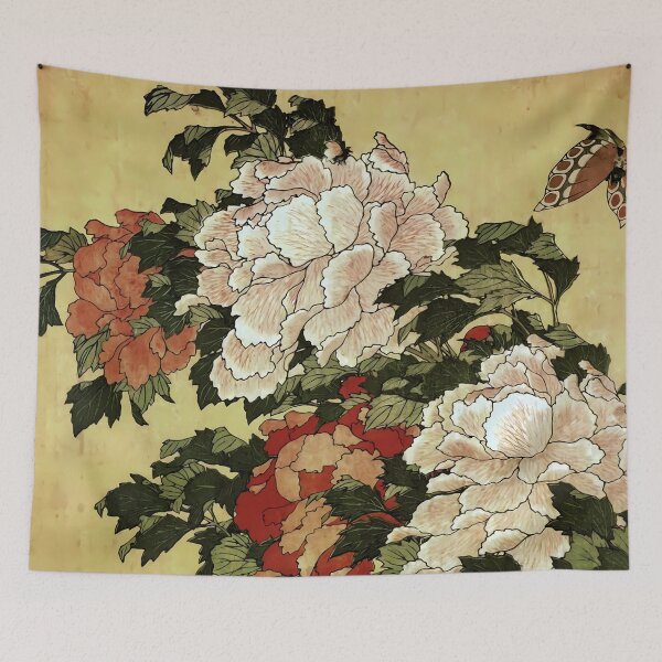 Item preview, Hokusai Peonies and Butterflies  designed and sold by Vicky Brago-Mitchell®.