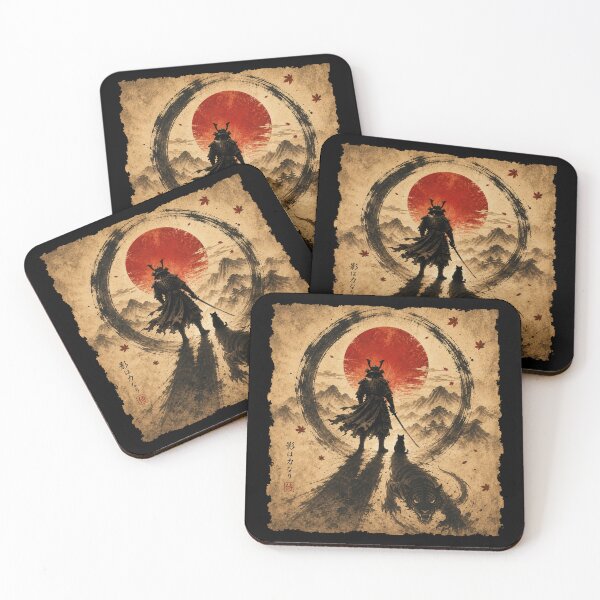 Item preview, funny cat and Samurai Warrior Feudal Japan Style designed and sold by Kladhadredo.