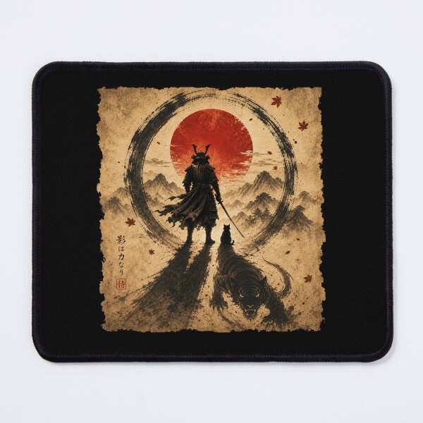 Item preview, funny cat and Samurai Warrior Feudal Japan Style designed and sold by Kladhadredo.