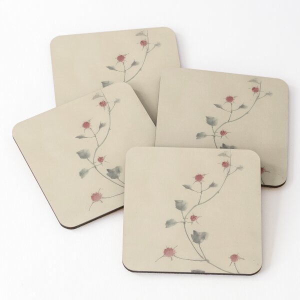 Item preview, Hokusai Small Red Blossoms on a Vine designed and sold by Vicky Brago-Mitchell®.