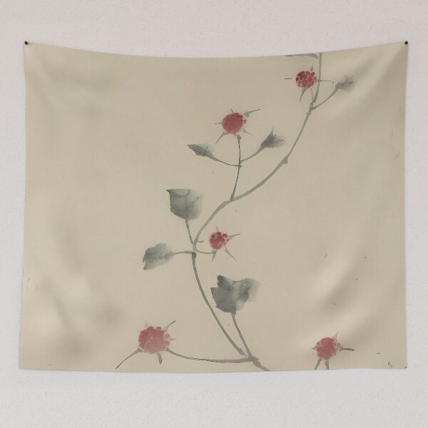 Item preview, Hokusai Small Red Blossoms on a Vine designed and sold by Vicky Brago-Mitchell®.