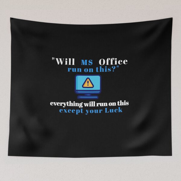 Item preview, "Will MS Office Run On This? - Funny Tech Laptop T-Shirt & Sticker" designed and sold by TaimToons.