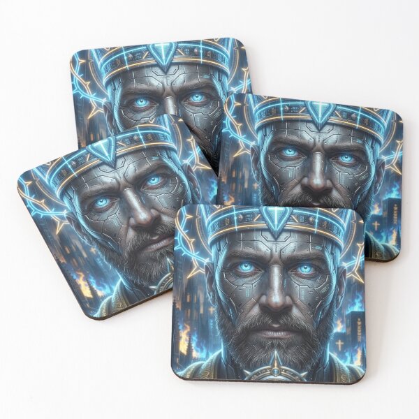Item preview, Futuristic Jesus Neon Cyberpunk Digital Art Messiah designed and sold by Cobaltcore78.