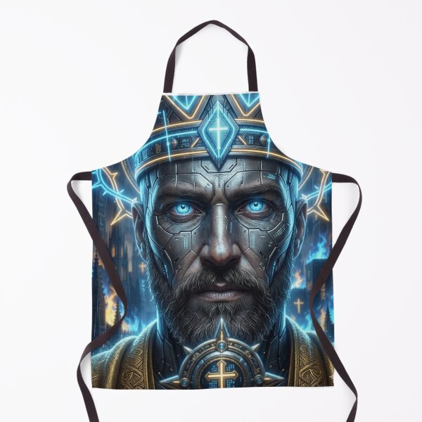 Item preview, Futuristic Jesus Neon Cyberpunk Digital Art Messiah designed and sold by Cobaltcore78.