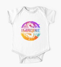 Body de manga corta para bebé IMAGINE el dragón gráfico colorido de la acuarela