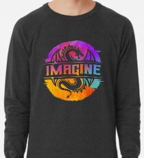 IMAGINE Colorful Watercolour Graphic Dragon Lightweight Sweatshirt