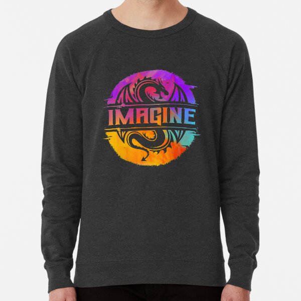 IMAGINE Colorful Watercolour Graphic Dragon Lightweight Sweatshirt