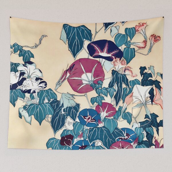 Item preview, Hokusai Morning Glories and Frog designed and sold by Vicky Brago-Mitchell®.