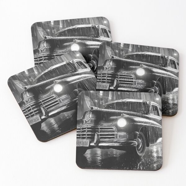 Item preview, Classic Noir Car Under Rainy Street Lights designed and sold by Artessie.