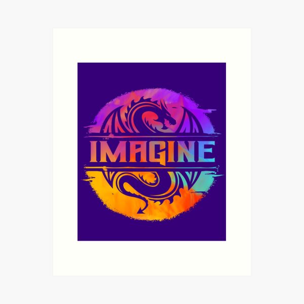 Item preview, IMAGINE Colorful Watercolour Graphic Dragon  designed and sold by Bicone.