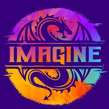 Artwork thumbnail, IMAGINE Colorful Watercolour Graphic Dragon by Bicone
