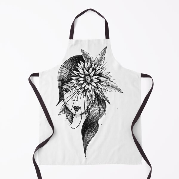 Item preview, Black and white flower face of a woman designed and sold by Floboutique.