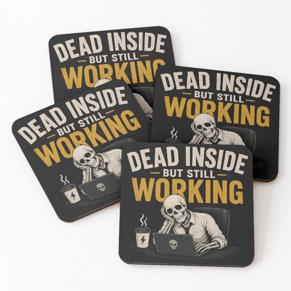Item preview, Dead Inside Office Worker Funny Skeleton Work Meme designed and sold by TrendPrintsforyou.
