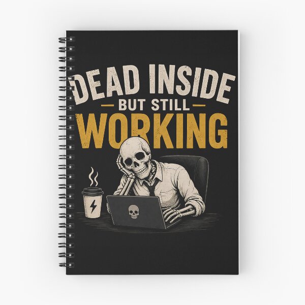 Item preview, Dead Inside Office Worker Funny Skeleton Work Meme designed and sold by TrendPrintsforyou.