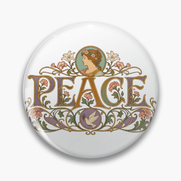 Item preview, Art Nouveau Peace Floral Monogram designed and sold by ArtEmotionsImages.