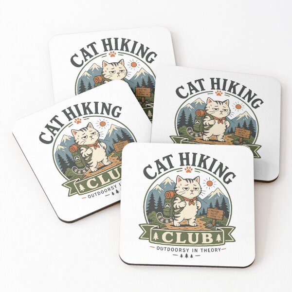Item preview, Cat Hiking Club Outdoorsy In Theory Funny Cat T-Shirt designed and sold by MAF_Merch.