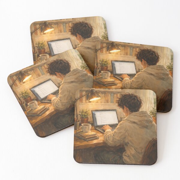 Item preview, Cozy Study Aesthetic Workspace Productivity Art Illustration designed and sold by mydesignmedia.