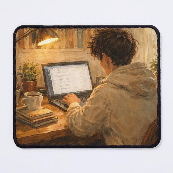 Item preview, Cozy Study Aesthetic Workspace Productivity Art Illustration designed and sold by mydesignmedia.