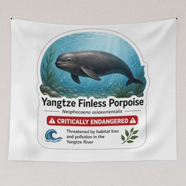 Item preview, Yangtze Finless Porpoise – Critically Endangered River Dolphin designed and sold by SaphireArt.