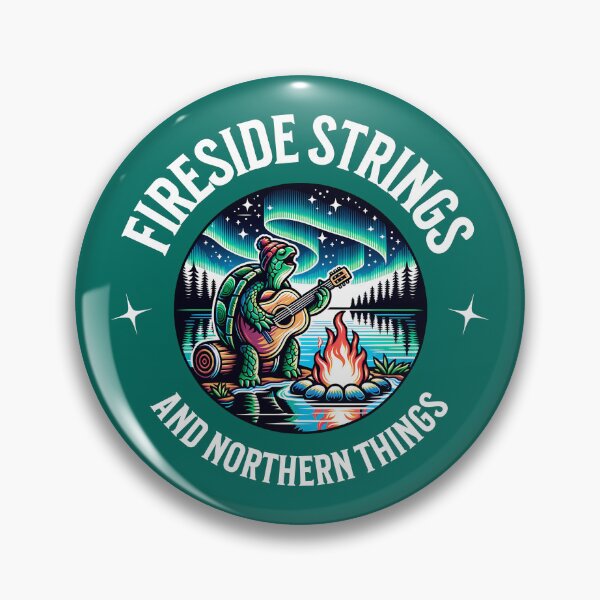 Item preview, Fireside Strings and Northern Things – Turtle Guitar Campfire Northern Lights Camping Design designed and sold by Sachie's Studio.