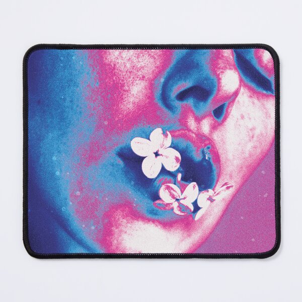 Item preview, Surrealist Duotone Poster with Pink Blue Floral and Portrait designed and sold by AnotherUnwanted.
