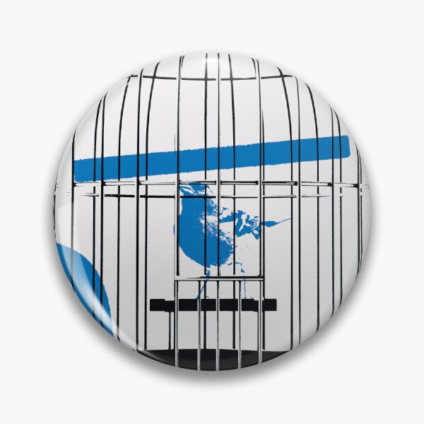 Item preview, Minimalist Birdcage Illustration Poster in Blue and Black designed and sold by AnotherUnwanted.