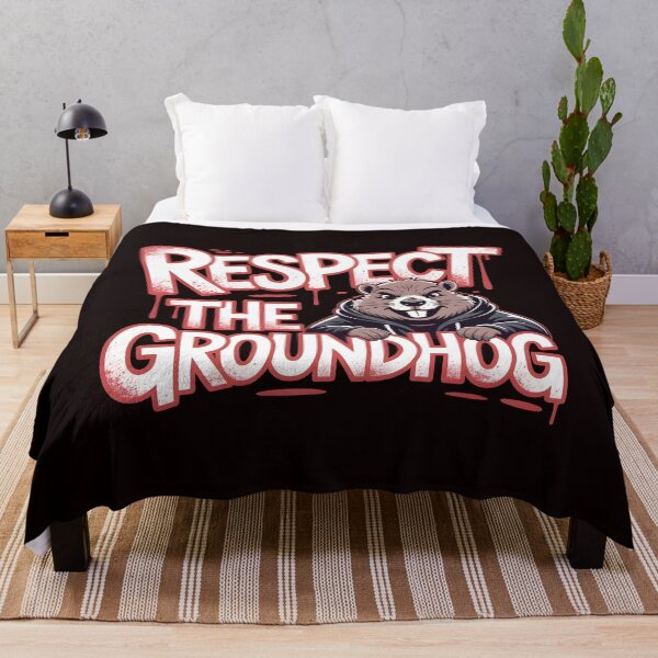 Item preview, Respect the Groundhog – Vintage Retro Funny Groundhog  Groundhog Whisperer Design designed and sold by Redgiant87x.