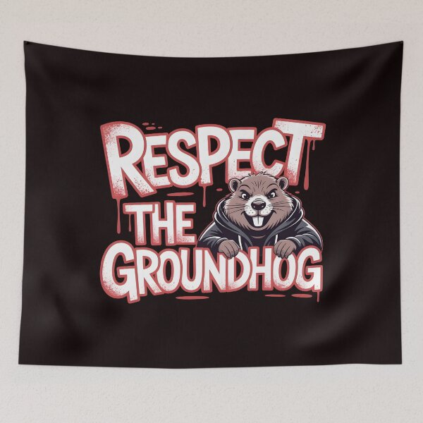 Item preview, Respect the Groundhog – Vintage Retro Funny Groundhog  Groundhog Whisperer Design designed and sold by Redgiant87x.