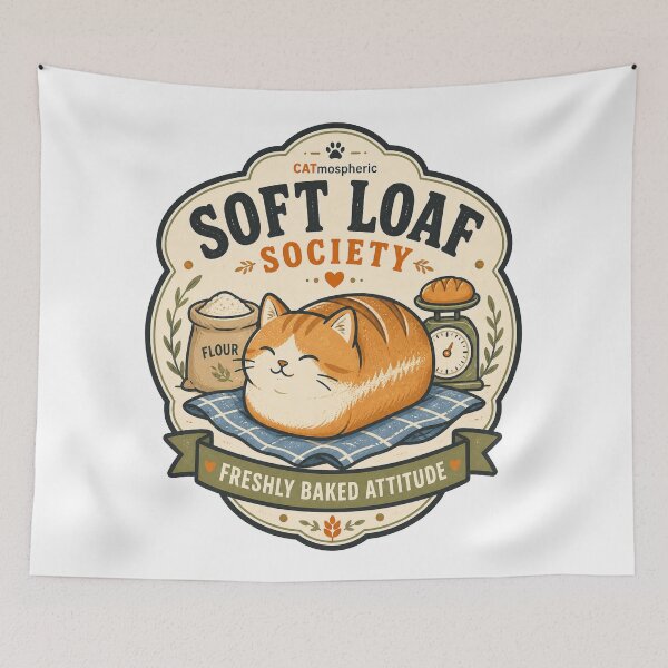 Item preview, Soft Loaf Society Freshly Baked Attitude Funny Cat T-Shirt designed and sold by MAF_Merch.