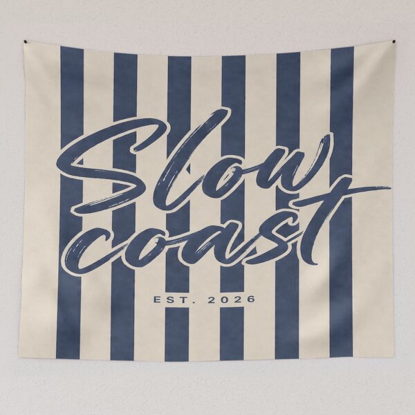 Item preview, Minimal Coastal Stripe Pattern, Navy Beige Abstract Lines, Modern Organic Wave Design, Neutral Aesthetic Beach Style designed and sold by TheSlowShore.