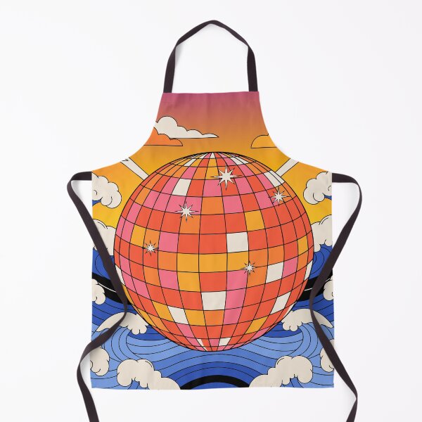 Item preview, Mirrorball Disco Sticker Sunset Gradient Background designed and sold by inkfusionhub99.