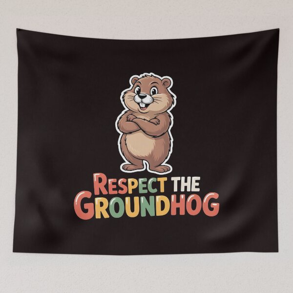 Item preview, Respect the Groundhog – Funny Groundhog Groundhog Whisperer Vintage Retro Look designed and sold by Redgiant87x.