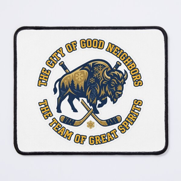 Item preview, City of Good Neighbors Hockey Logo - Buffalo Heritage Sports Art designed and sold by fotoNoz.