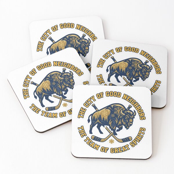 Item preview, City of Good Neighbors Hockey Logo - Buffalo Heritage Sports Art designed and sold by fotoNoz.