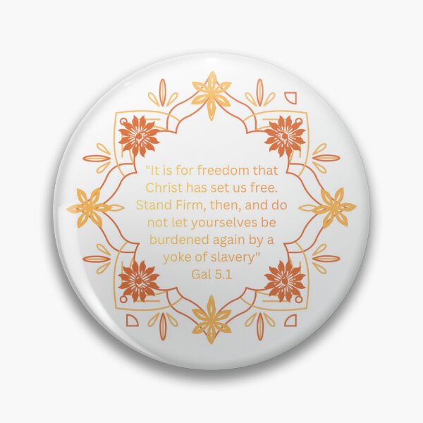 Item preview, Galatians 5:1 – Freedom in Christ | Orange Floral Mandala Bible Quote designed and sold by ScriptureMerch.