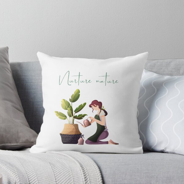 Item preview, Mujer regando plantas: ilustración de autocuidado con una estética relajante. designed and sold by gluxdesing.